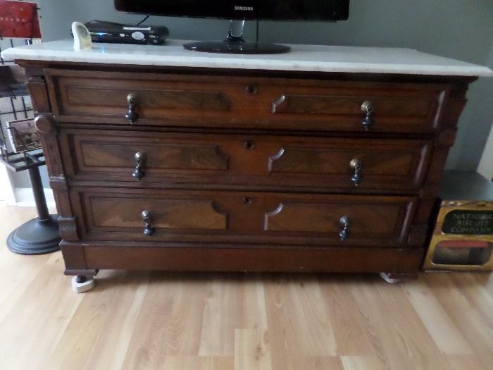 Antique Dresser with Marble Top (matching mirror available)