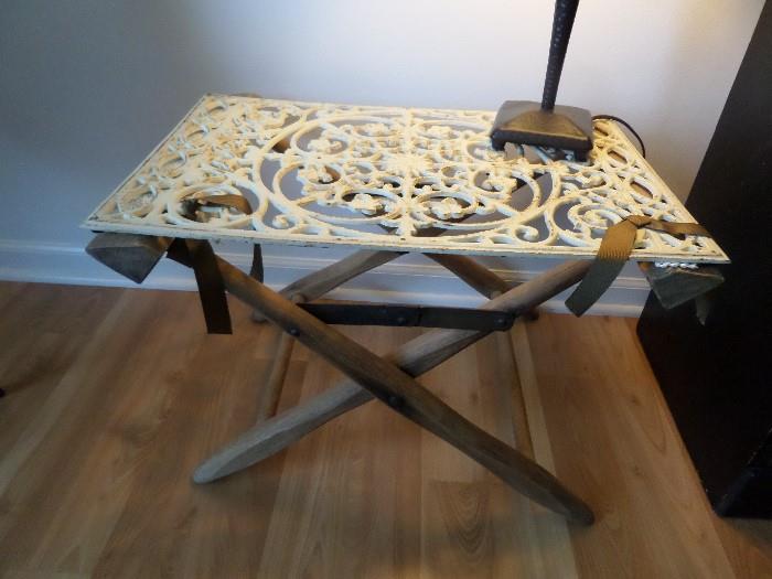 Wrought Iron/Wood Accent Table