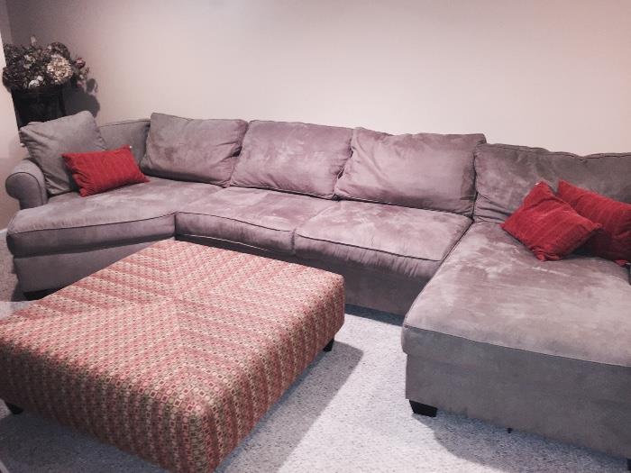 Sectional Sofa with matching ottoman and chair. 
