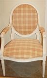 Vintage checked tan and off white chair