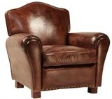 Vintage style leather chairs, set of two, small.