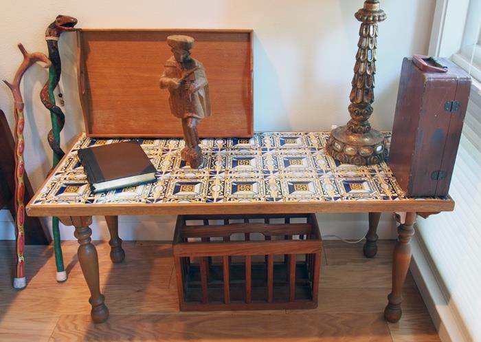 Custom Made Peruvian Tile Top Rectangular Table - 225.00