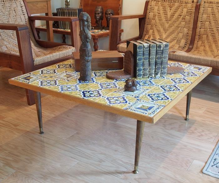 Custom Made Peruvian Tile Top Coffee Table - 300.00