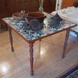 Custom Made Peruvian Tile Top Square Table - 300.00