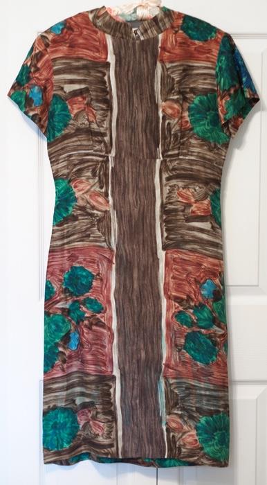 Vintage Multicolor Silk Print Dress (as is) - 15.00