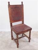 Peruvian Colonial Mahogany and Leather Chair ca. 1950 - 225.00