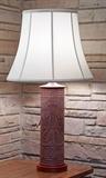 Leather Tooled Lamp - 225.00