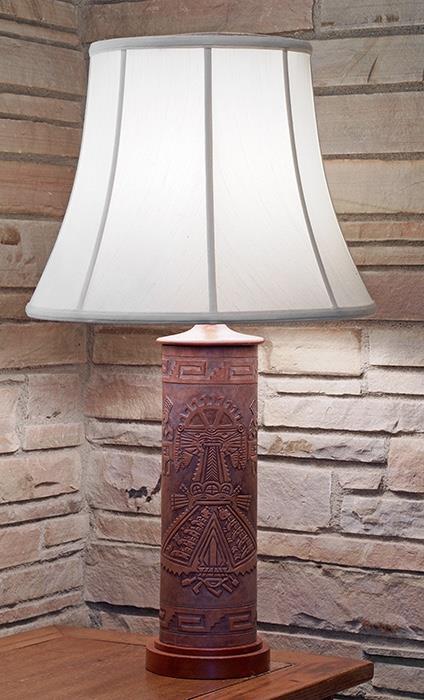 Leather Tooled Lamp - 225.00