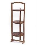 Ebonized and Carved Wood Plate Stand - 45.00