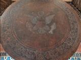 Latin American Hand Tooled Leather Table 44" Diameter - 600.00