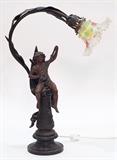 Bronze Art Nouveau Lamp - 375.00