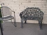 Metal chair, wrought iron settee