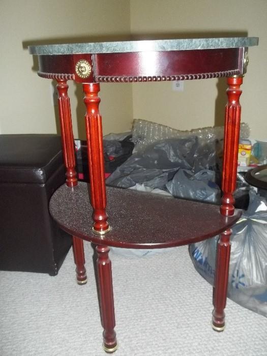 Marble top accent table.