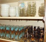 Vintage NOS Pyrex w Labels Custard Cup Soup Bowl White Glass Anchor Hocking Federal Fire King 1950's Mid Century Glasses Atomic Bar Ware Tumbler Highball Aqua Turquoise Black Gold