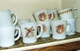 White Milk Glass Coffee Mug Mugs Advertising Esso Exxon Tiger D Handle Fire King Anchor Hocking Glasbake Restaurant