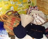 Vintage 1920's 1930's 1940's 1950's 1960's Handbag Handbags Evening Bag Deco Enameled Mesh Whiting Davis Purses Corde Crocheted Basket Wicker Umbrella Straw