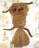 Retro 1960's 1970's Vintage Owl Macrame Driftwood Wall Hanging