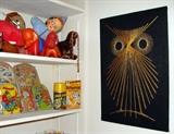 Vintage 1960's 1970's String Art Wall Hanging Owl Space Cadet Thermos