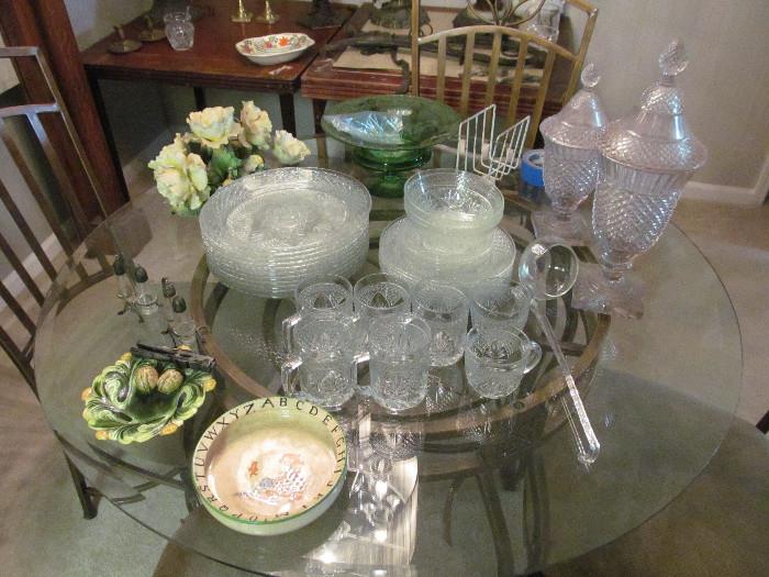Some of the glass and pottery