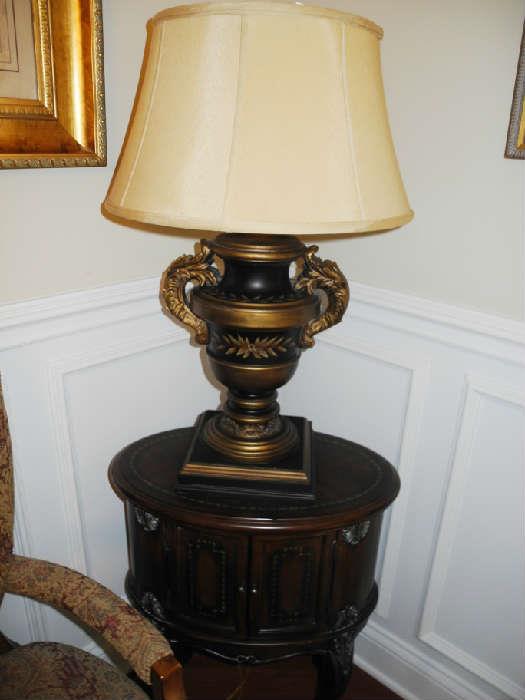 One of many occasional tables and one of many great looking lamps
