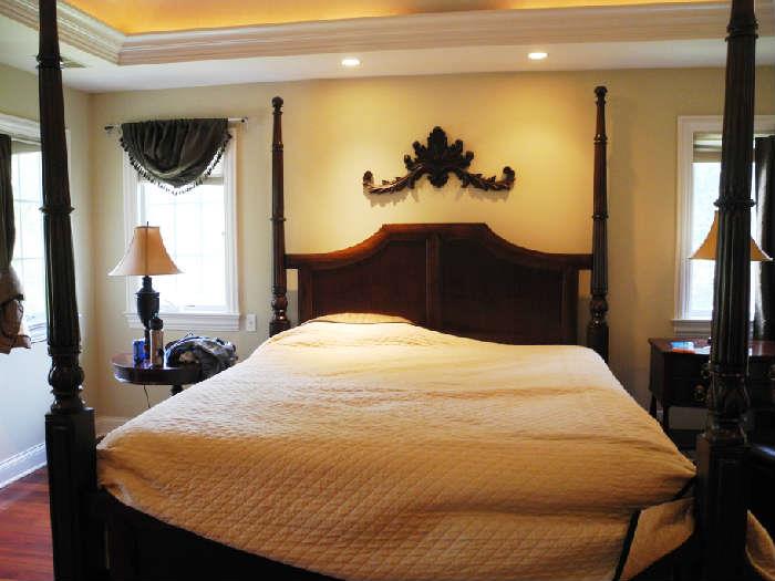 Gorgeous four poster king side bed