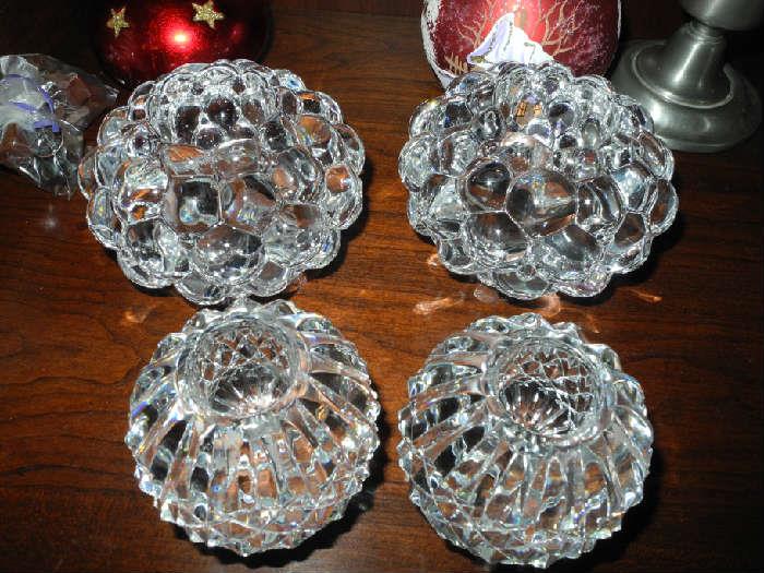 Waterford and Orrefors crystal candle holders