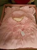 4pc. vintage pink baby outfit