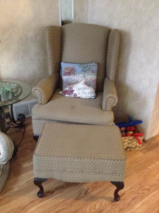 wing chair & ottoman