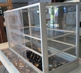 Collapsible jewelry show case. fully cover with two shelves. 