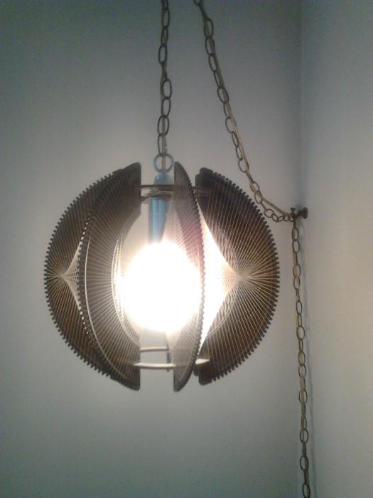 Vintage MCM Lucite/String Swag Lamp
