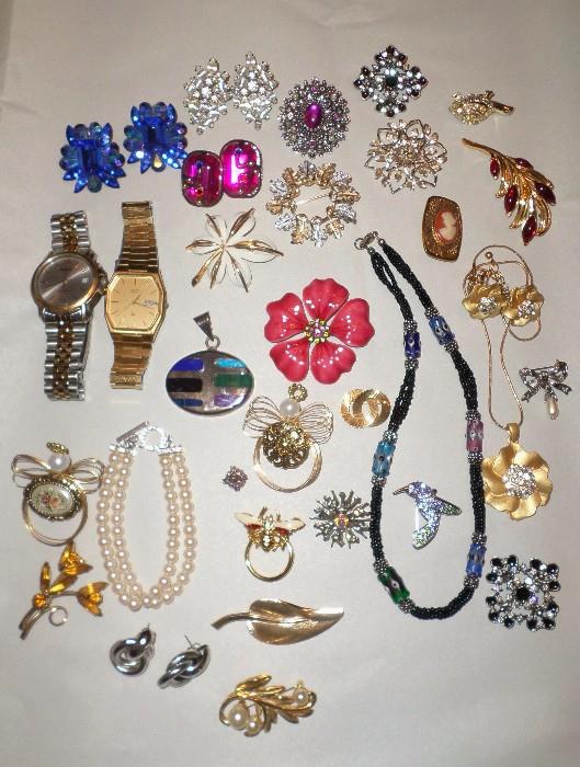 some costume jewelry & watches