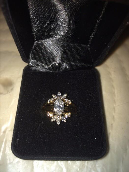 .76 ct diamond si
1.25 ct total weight
14k gold marquise
7 grams total weight
Retail value $2499.00