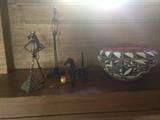 Metal collectibles and southwest pottery