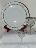HEINRICH dinner service, platinum rim goblets