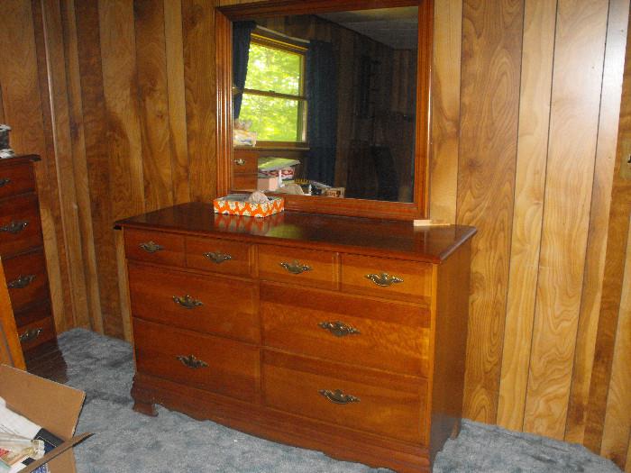 Dresser matches double bed frame, tall dresser & nightstand