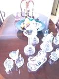 Crystal candle holders, red  crystal , 