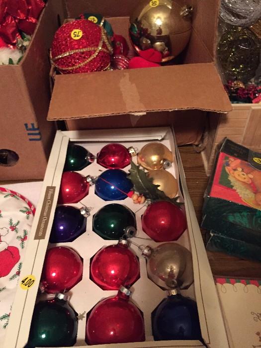 Christmas ornaments,  boxed and handmade items