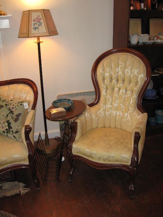 Victorian era upholsteded chairs.  In great shape 