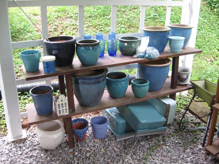 Nice selection of pottery flower pots