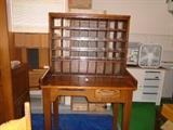 Postmasters desk with slots for rural mail