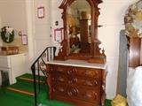 1880's Victorian dresser.  Completely refinished by Henslers.  This was Sea Captain Boutel dresser.  (His mother was the grand niece of John Q Adams)
