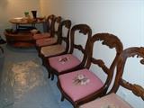 beautiful carved rosewood chairs with needle point