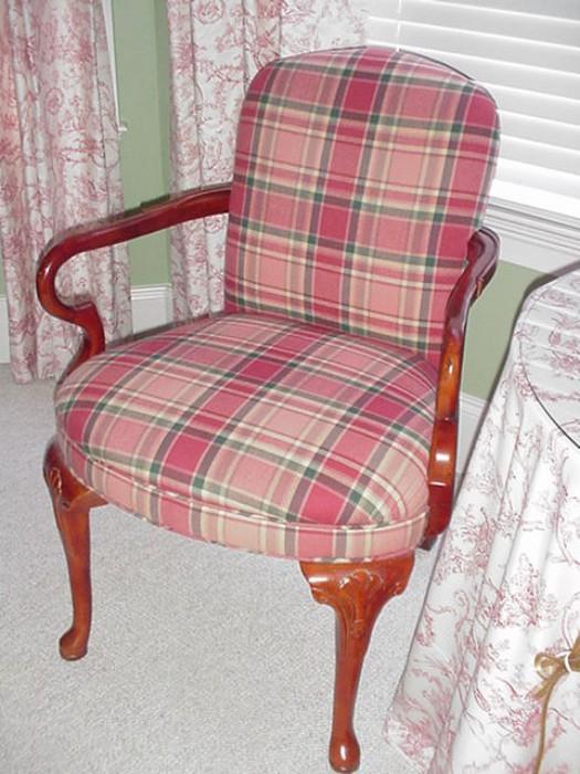 Queen Anne style upholstered chair