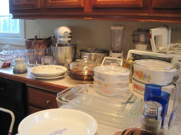 Kitchen-aid stand mixer, corning ware