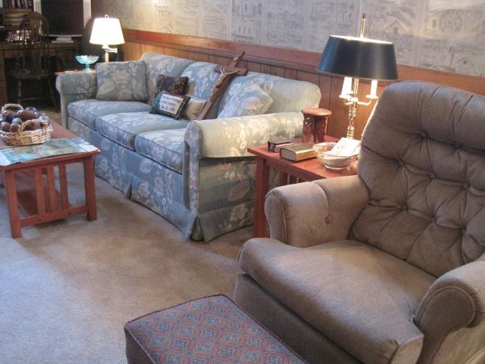 Ethan Allen sofa.  Coffee table and end tables.