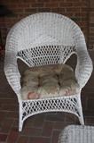 WHITE WICKER CHAIR