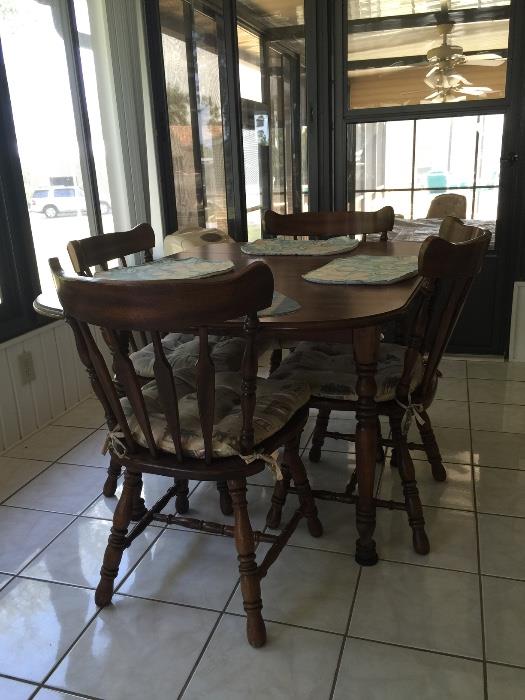 Small solid wood table and chairs