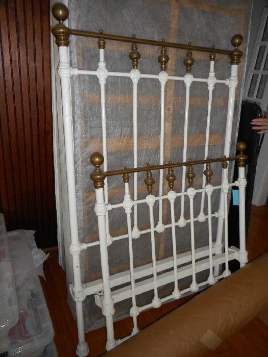 IRON BED WITH MATTRESS AND SPRING SLEPT ON TWO TIMES