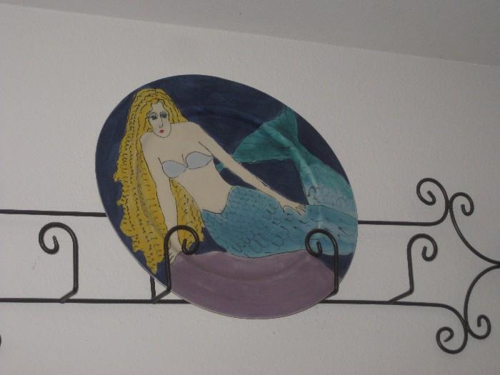 Local Artist hand painted Mermaid plate