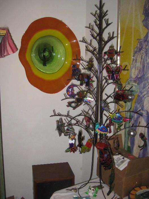 Large glass bowl from Amano, xmas tree and ornaments also from Amano